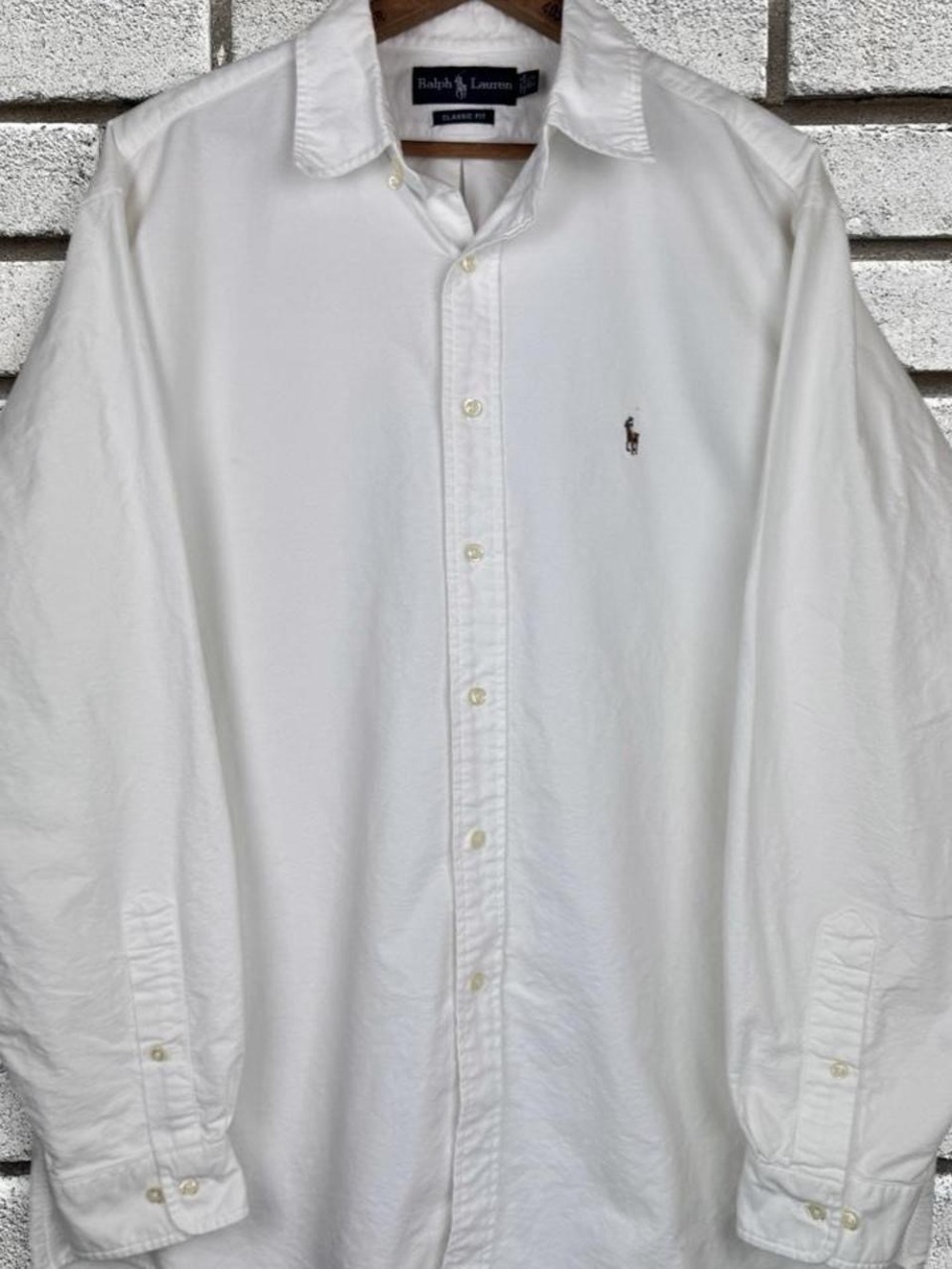 Ralph Lauren White Long-Sleeve Button-Down Dress Shirt
